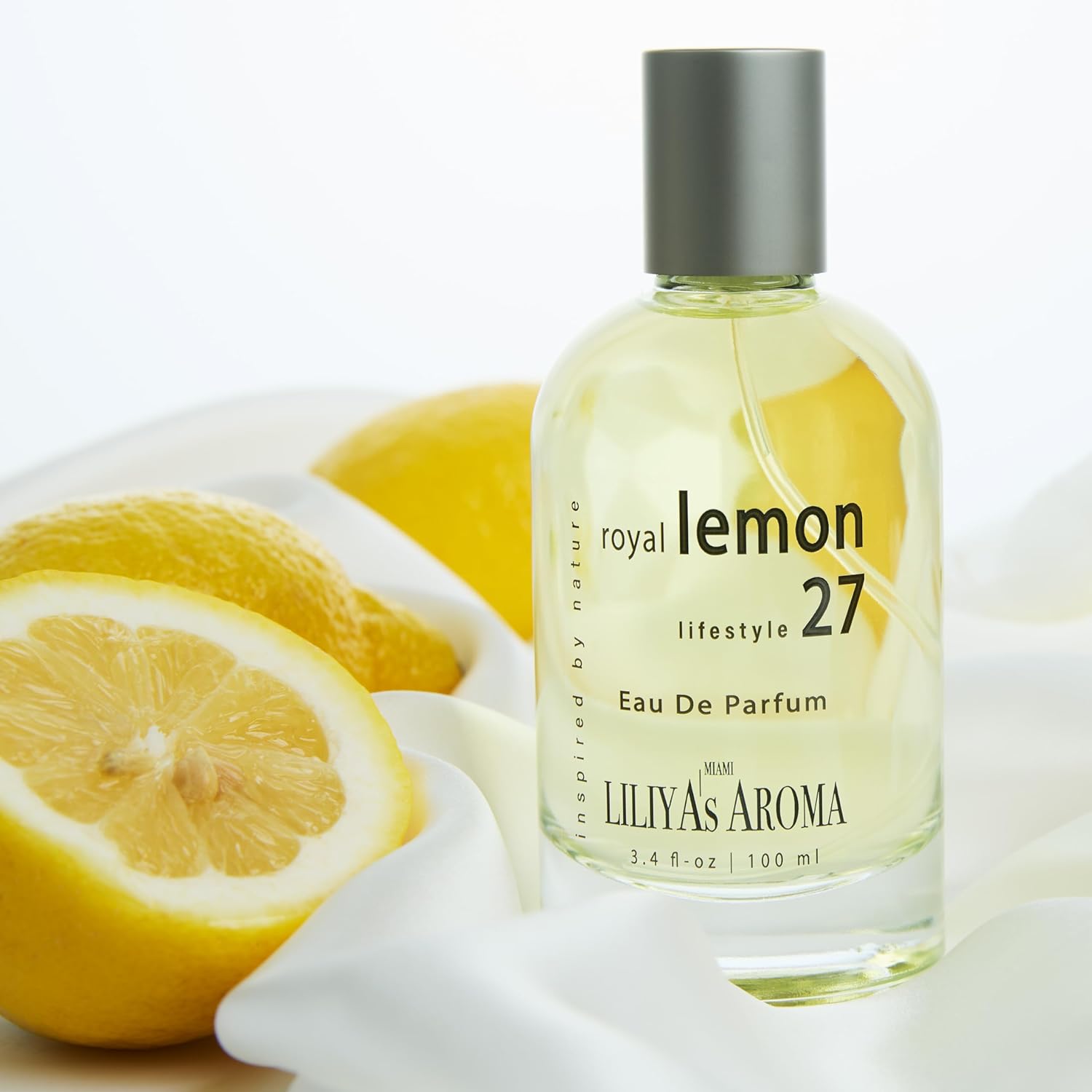 Liliya's Aroma Royal Lemon 27 Eau De Parfum - Vegan & Clean Perfume for Women & Men - Citrus Perfume - Fresh Lemon Notes & Green Musk 3.4 Fl Oz