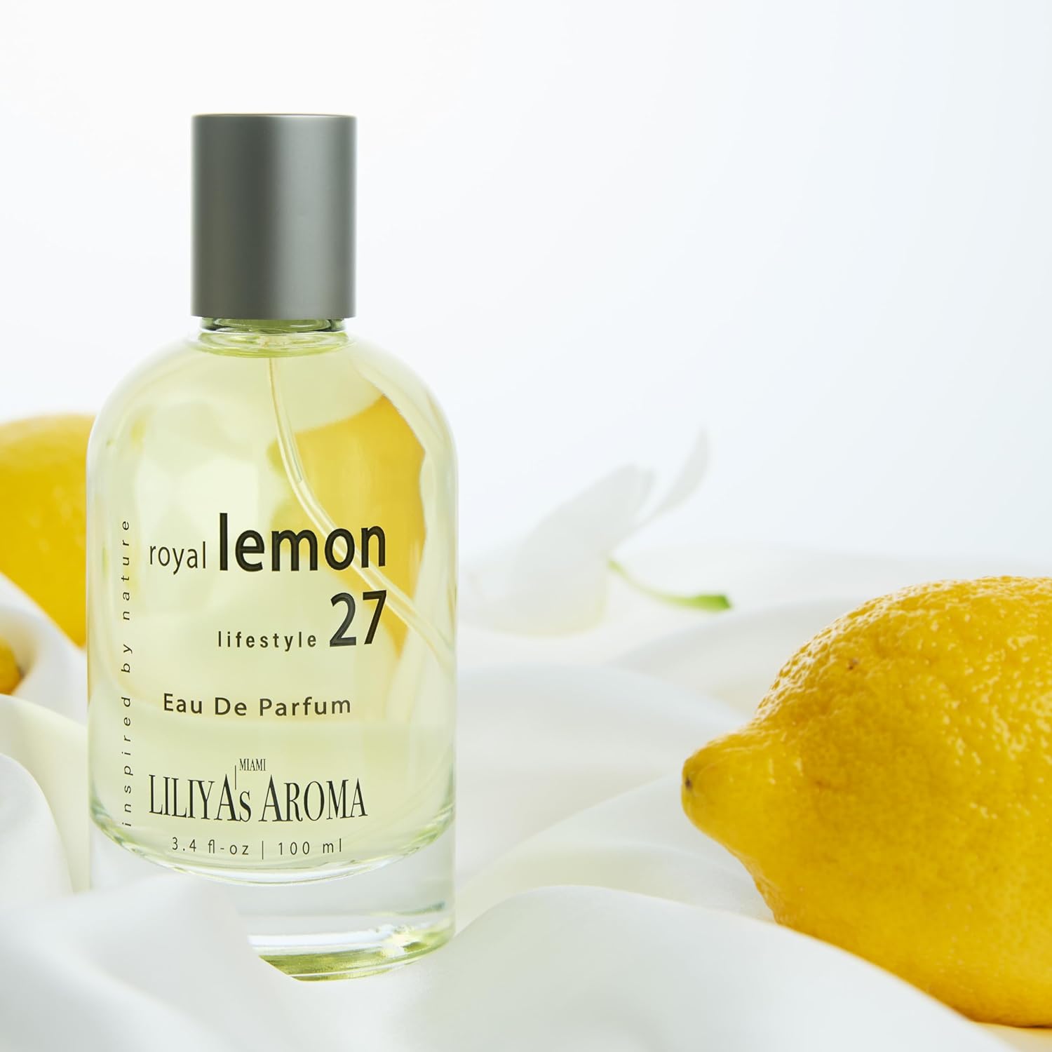 Liliya's Aroma Royal Lemon 27 Eau De Parfum - Vegan & Clean Perfume for Women & Men - Citrus Perfume - Fresh Lemon Notes & Green Musk 3.4 Fl Oz