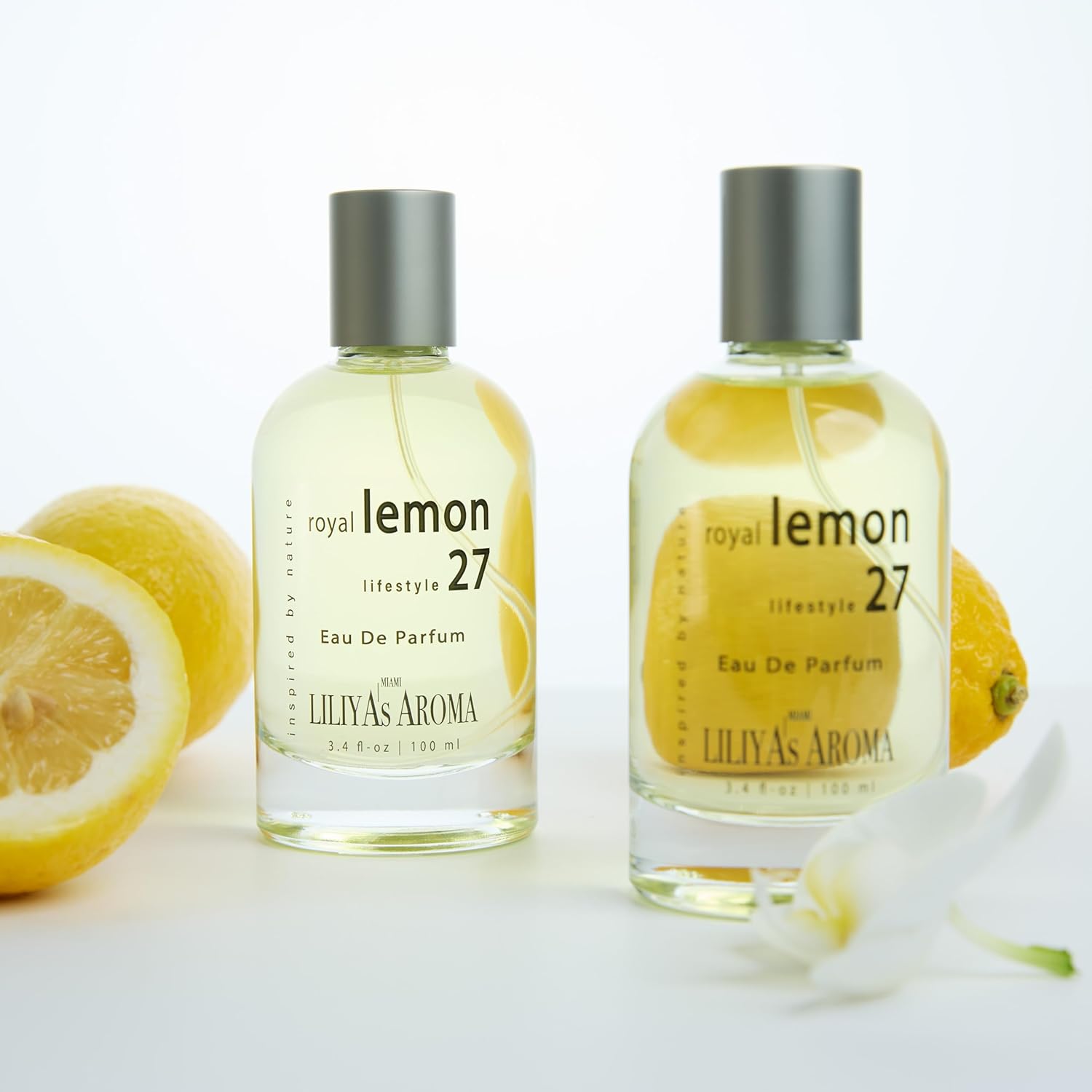 Liliya's Aroma Royal Lemon 27 Eau De Parfum - Vegan & Clean Perfume for Women & Men - Citrus Perfume - Fresh Lemon Notes & Green Musk 3.4 Fl Oz